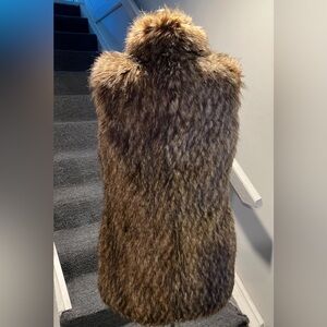 Michael Kors Faux Fur Brown Raccoon Vest